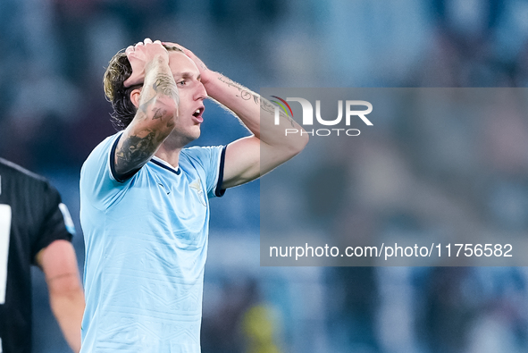 Nicolo' Rovella of SS Lazio looks dejected during the Serie A Enilive match between SS Lazio and Cagliari Calcio at Stadio Olimpico on Novem...