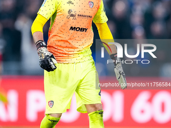 Simone Scuffet of Cagliari Calcio looks on during the Serie A Enilive match between SS Lazio and Cagliari Calcio at Stadio Olimpico on Novem...