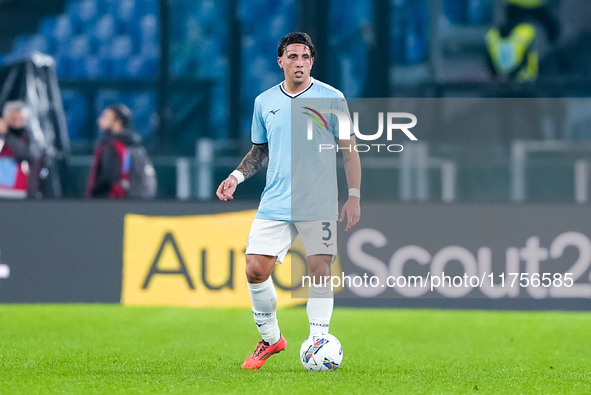 Luca Pellegrini of SS Lazio during the Serie A Enilive match between SS Lazio and Cagliari Calcio at Stadio Olimpico on November 4, 2024 in...