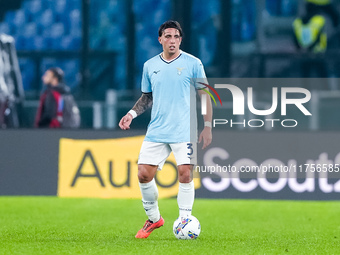 Luca Pellegrini of SS Lazio during the Serie A Enilive match between SS Lazio and Cagliari Calcio at Stadio Olimpico on November 4, 2024 in...