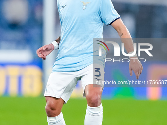 Luca Pellegrini of SS Lazio during the Serie A Enilive match between SS Lazio and Cagliari Calcio at Stadio Olimpico on November 4, 2024 in...