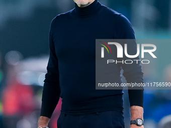 Marco Baroni head coach of SS Lazio looks on during the Serie A Enilive match between SS Lazio and Cagliari Calcio at Stadio Olimpico on Nov...