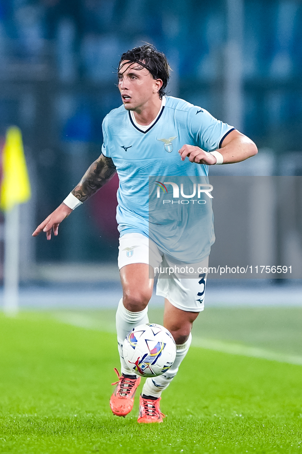 Luca Pellegrini of SS Lazio during the Serie A Enilive match between SS Lazio and Cagliari Calcio at Stadio Olimpico on November 4, 2024 in...