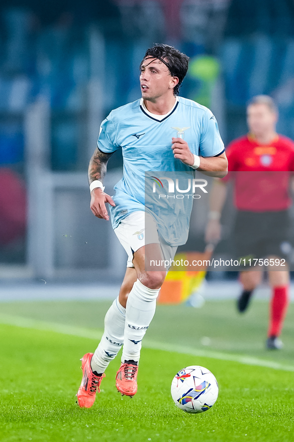 Luca Pellegrini of SS Lazio during the Serie A Enilive match between SS Lazio and Cagliari Calcio at Stadio Olimpico on November 4, 2024 in...