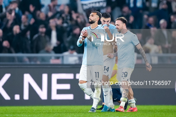 Taty Castellanos of SS Lazio greets the fans at the end of  the Serie A Enilive match between SS Lazio and Cagliari Calcio at Stadio Olimpic...