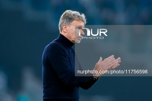 Marco Baroni head coach of SS Lazio greets the fans at the end of  the Serie A Enilive match between SS Lazio and Cagliari Calcio at Stadio...