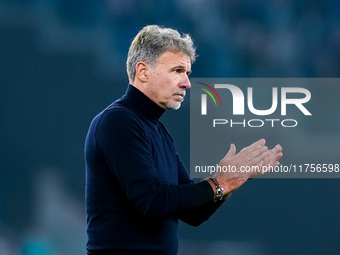 Marco Baroni head coach of SS Lazio greets the fans at the end of  the Serie A Enilive match between SS Lazio and Cagliari Calcio at Stadio...