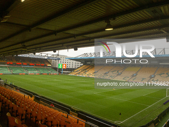 A general view of Norwich City Football Club stadium before the Sky Bet Championship match between Norwich City and Bristol City at Carrow R...