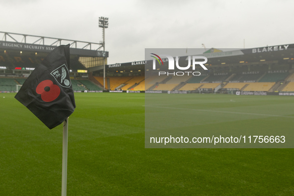 A general view of Norwich City Football Club stadium before the Sky Bet Championship match between Norwich City and Bristol City at Carrow R...