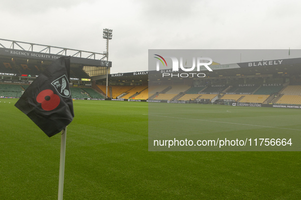 A general view of Norwich City Football Club stadium before the Sky Bet Championship match between Norwich City and Bristol City at Carrow R...