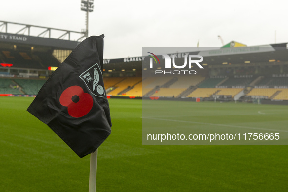 A general view of Norwich City Football Club stadium before the Sky Bet Championship match between Norwich City and Bristol City at Carrow R...