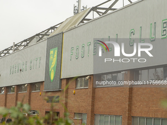 A general view of Norwich City Football Club stadium before the Sky Bet Championship match between Norwich City and Bristol City at Carrow R...