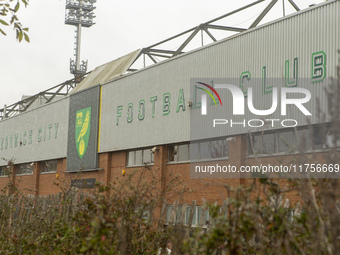 A general view of Norwich City Football Club stadium before the Sky Bet Championship match between Norwich City and Bristol City at Carrow R...