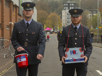 The Royal British Legion raises money for the Poppy Appeal before the Sky Bet Championship match between Norwich City and Bristol City at Ca...