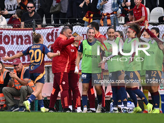 Giada Greggi of A.S. Roma Femminile celebrates after scoring the goal of 1-0 during the 9th day of the Serie A Femminile eBay Championship b...