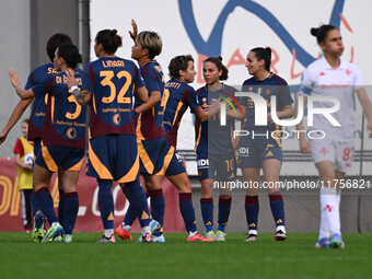 Giada Greggi of A.S. Roma Femminile celebrates after scoring the goal of 1-0 during the 9th day of the Serie A Femminile eBay Championship b...