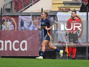 Giada Greggi of A.S. Roma Femminile celebrates after scoring the goal of 1-0 during the 9th day of the Serie A Femminile eBay Championship b...