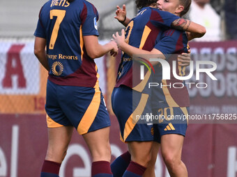 Giada Greggi of A.S. Roma Femminile celebrates after scoring the goal of 1-0 during the 9th day of the Serie A Femminile eBay Championship b...