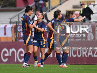 Giada Greggi of A.S. Roma Femminile celebrates after scoring the goal of 1-0 during the 9th day of the Serie A Femminile eBay Championship b...