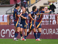 Giada Greggi of A.S. Roma Femminile celebrates after scoring the goal of 1-0 during the 9th day of the Serie A Femminile eBay Championship b...