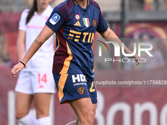 Giada Greggi of A.S. Roma Femminile celebrates after scoring the goal of 1-0 during the 9th day of the Serie A Femminile eBay Championship b...