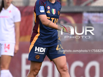 Giada Greggi of A.S. Roma Femminile celebrates after scoring the goal of 1-0 during the 9th day of the Serie A Femminile eBay Championship b...