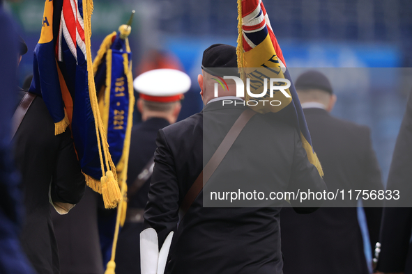 The Royal British Legion rehearses remembrance commemorations before the Sky Bet Championship match between Leeds United and Queens Park Ran...