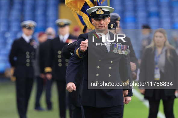 The Royal British Legion rehearses remembrance commemorations before the Sky Bet Championship match between Leeds United and Queens Park Ran...