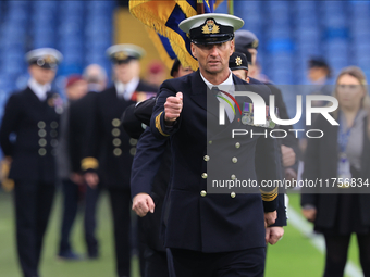 The Royal British Legion rehearses remembrance commemorations before the Sky Bet Championship match between Leeds United and Queens Park Ran...