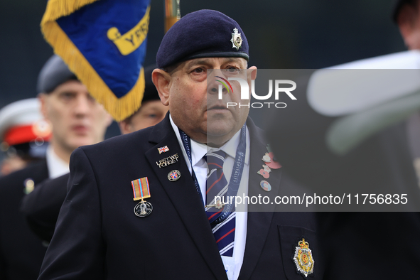 The Royal British Legion rehearses remembrance commemorations before the Sky Bet Championship match between Leeds United and Queens Park Ran...