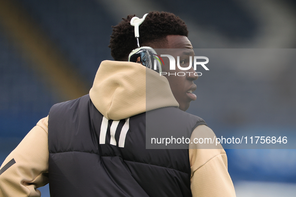 Willy Gnonto (Leeds United) wears Black Panther headphones before the Sky Bet Championship match between Leeds United and Queens Park Ranger...