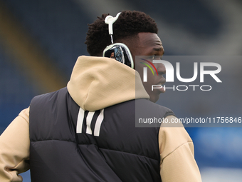 Willy Gnonto (Leeds United) wears Black Panther headphones before the Sky Bet Championship match between Leeds United and Queens Park Ranger...