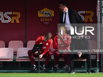 Alessandro Spugna coaches A.S. Roma Femminile during the 9th day of the Serie A Femminile eBay Championship between A.S. Roma and A.C.F. Fio...