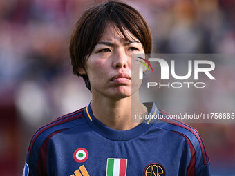 Saki Kumagai of A.S. Roma Femminile participates in the 9th day of the Serie A Femminile eBay Championship between A.S. Roma and A.C.F. Fior...