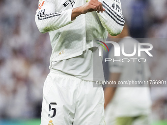 Jude Bellingham of Real Madrid CF celebrates his goal during the La Liga EA Sports 2024/25 football match between Real Madrid CF and CA Osas...