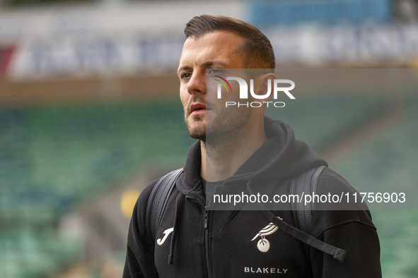 Jack Wilshere arrives before the Sky Bet Championship match between Norwich City and Bristol City at Carrow Road in Norwich, England, on Nov...