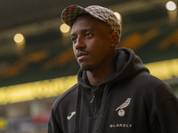 Jose Cordoba of Norwich City arrives before the Sky Bet Championship match between Norwich City and Bristol City at Carrow Road in Norwich,...