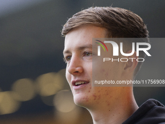 Kellen Fisher of Norwich City arrives before the Sky Bet Championship match between Norwich City and Bristol City at Carrow Road in Norwich,...