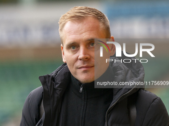 Norwich City Manager, Johannes Hoff Thorup, arrives prior to the Sky Bet Championship match between Norwich City and Bristol City at Carrow...