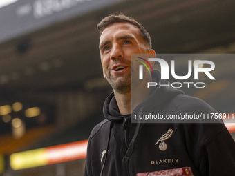 Shane Duffy of Norwich City arrives before the Sky Bet Championship match between Norwich City and Bristol City at Carrow Road in Norwich, E...