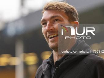 Jack Stacey of Norwich City arrives before the Sky Bet Championship match between Norwich City and Bristol City at Carrow Road in Norwich, E...