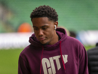 Fally Mayulu of Bristol City arrives before the Sky Bet Championship match between Norwich City and Bristol City at Carrow Road in Norwich,...