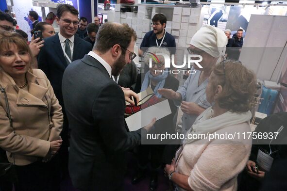 France's Minister for the Economy, Finance and Industry, Antoine Armand, attends the ''Made in France'' (MIF Expo) fair at Parc des Expositi...