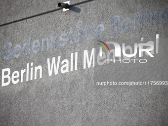 Berlin Wall Memorial building during the commemoration ceremony marking the 35th anniversary of the fall of the Berlin Wall. Berlin, Germany...