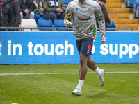 Victor Adeboyejo #9 of Bolton Wanderers F.C. warms up during the Sky Bet League 1 match between Stockport County and Bolton Wanderers at the...