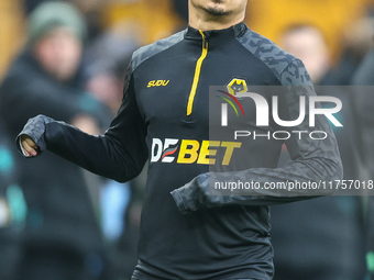 Andre of Wolves warms up during the Premier League match between Wolverhampton Wanderers and Southampton at Molineux in Wolverhampton, Engla...