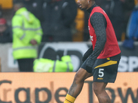 #5, Mario Lemina of Wolves warms up during the Premier League match between Wolverhampton Wanderers and Southampton at Molineux in Wolverham...