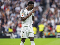 Vinicius Junior of Real Madrid CF celebrates his goal during the La Liga EA Sports 2024/25 football match between Real Madrid CF and CA Osas...