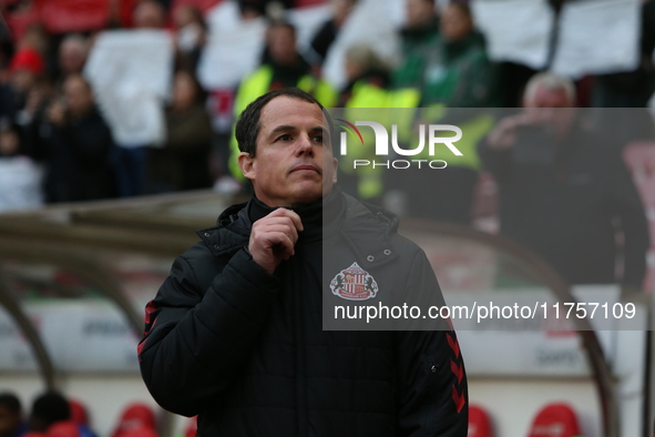 Sunderland Head Coach Regis Le Bris is present during the Sky Bet Championship match between Sunderland and Coventry City at the Stadium Of...