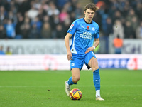 Oscar Wallin (5 Peterborough United) goes forward during the Sky Bet League 1 match between Peterborough and Cambridge United in Peterboroug...